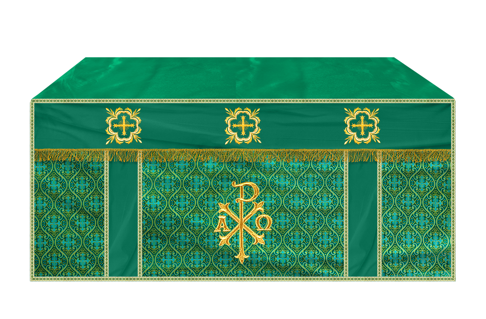 Altar Cloth with Spiritual Cross with Trims