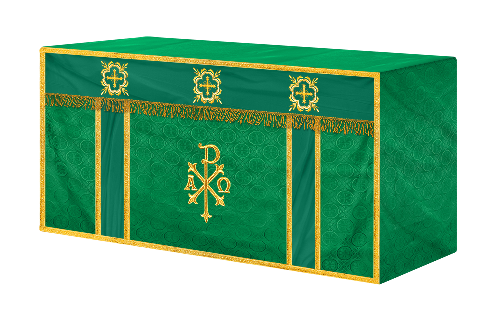 Church Altar Cloth with Embroidered PAX and Cross
