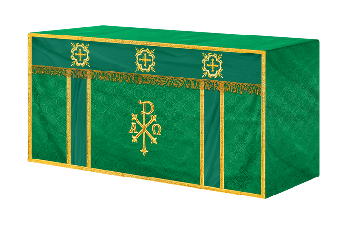 Church Altar Cloth with Embroidered PAX and Cross