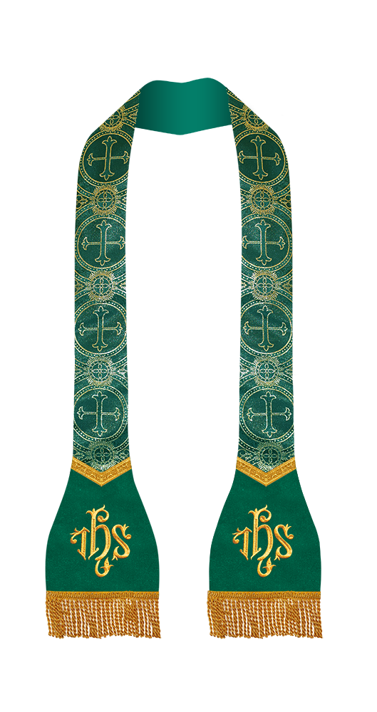 Spiritual Roman Stole with Embroidered Motif