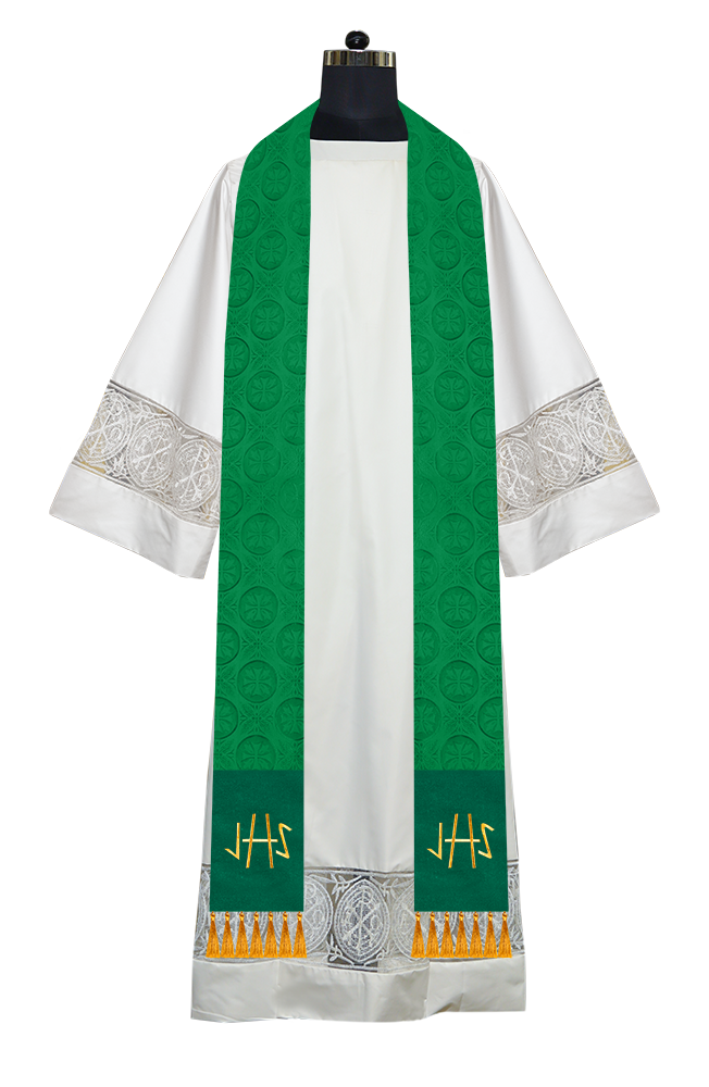 Ordination Stole with Embroidered Spiritual Motif
