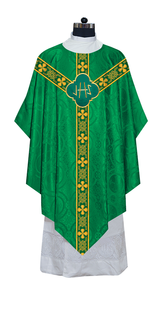 Pugin Chasuble with Braided Lace Orphrey