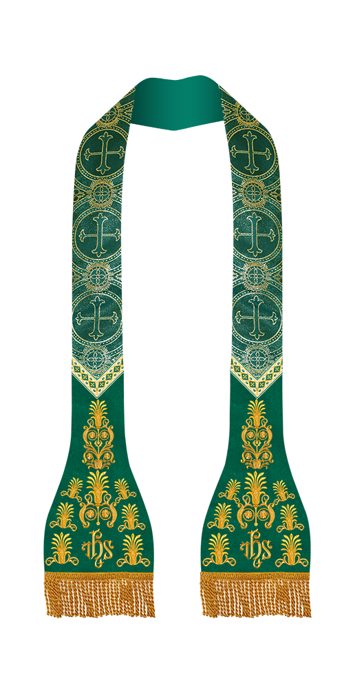 Embroidered Roman stole with Motif and trims