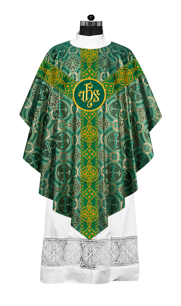 Pugin Style Chasuble with Embroidered Orphrey