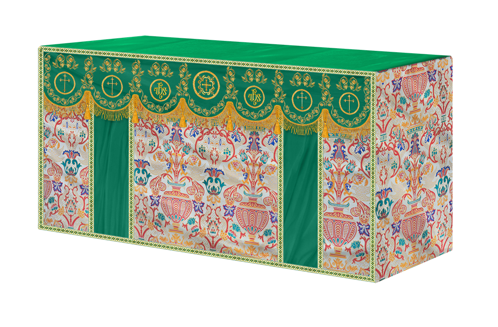 Tapestry  Altar Cloth with Liturgical Motif and Trims