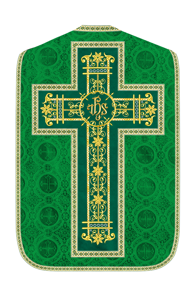 Roman Chasuble Vestment Enhanced With Orphrey and Trims