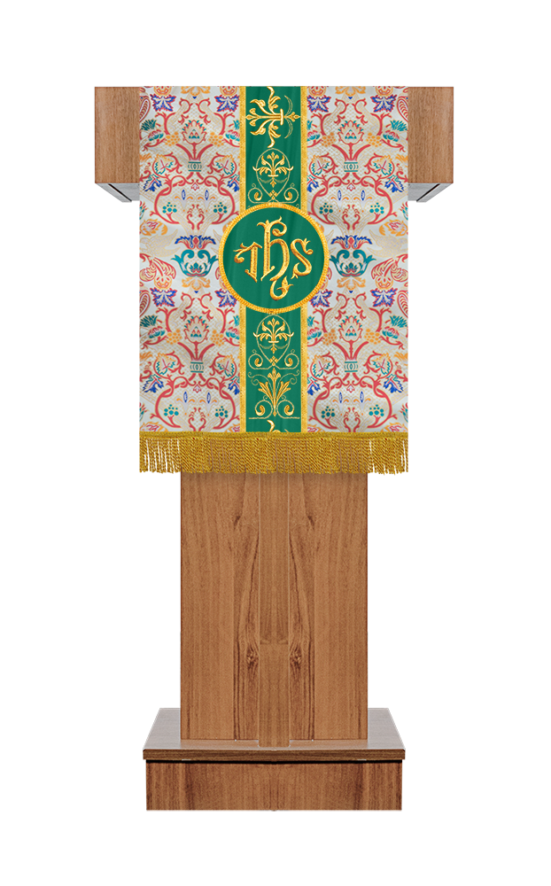 Tapestry Pulpit/Lectern with Ornate embroidered trims