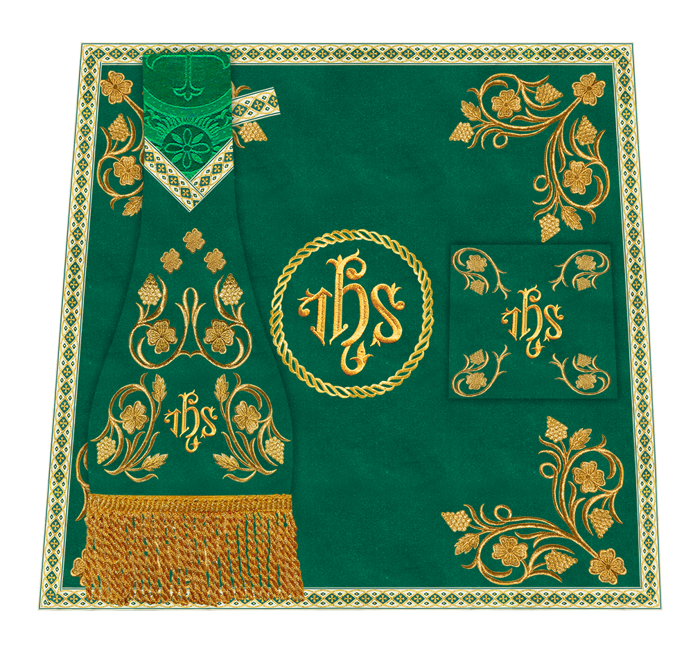 Roman Chasuble Vestment With Grapes Embroidery and Trims