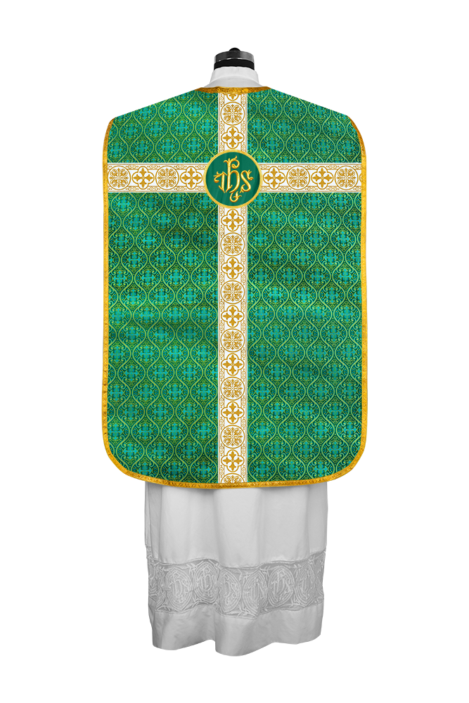 Casulla católica romana con motivo espiritual 