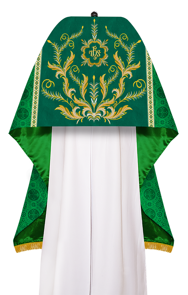 Humeral Veil Vestment with Ornate Embroidery Motif