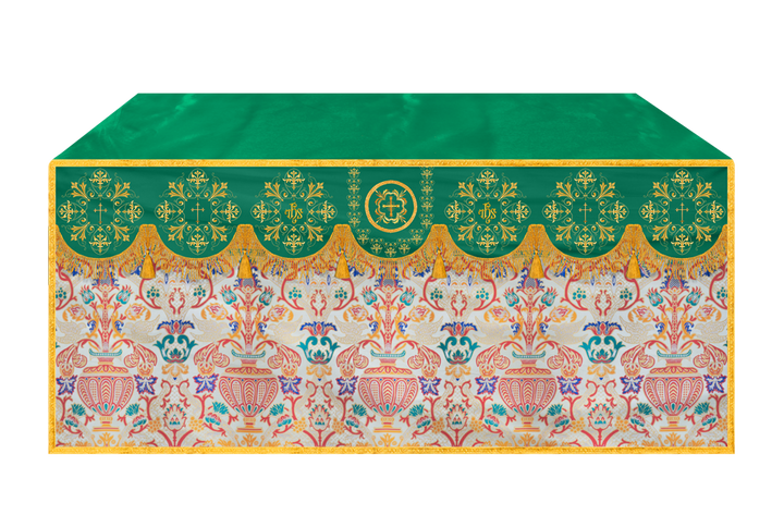 Tapestry Altar Cloth with Braided Embroidered Trims