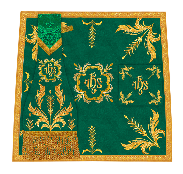 Set of Four Roman Chasuble with liturgical motifs