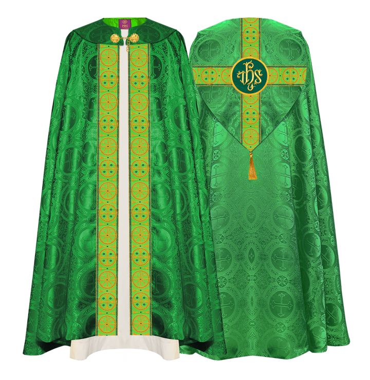 Gothic Cope Vestment with Cross Type Braided Motif