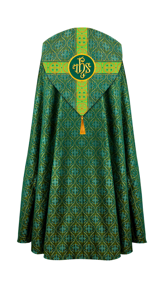 Gothic Cope Vestment with Cross Type Braided Motif