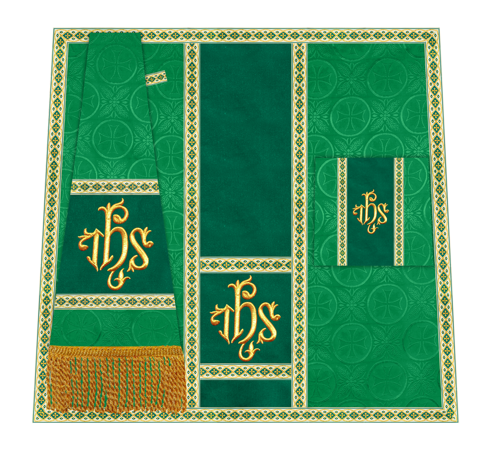 Traditional Altar Mass Set with  Embroidered Motifs