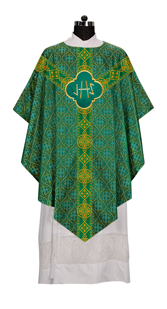 Pugin Chasuble with Intricate Embroidery and Orphrey Details