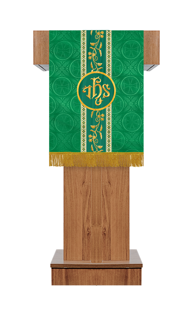 Elegant Church Pulpit Cloth with Floral Embroidery