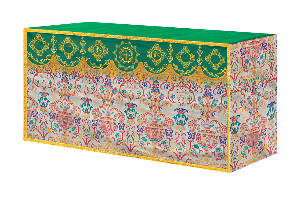 Embroidered Tapestry Altar Cloth with Spiritual Motif