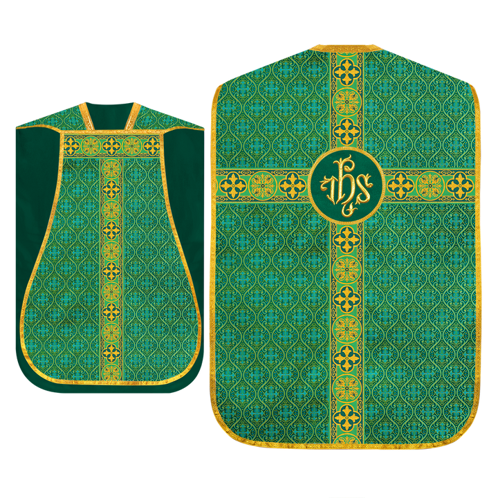 Roman Fiddleback Vestment with Motifs and Braided Trims