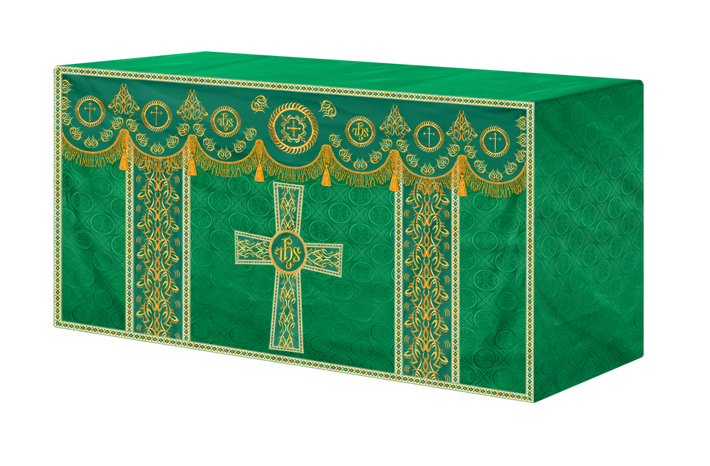 Church Altar Frontal with Ornate Embroidery & Spiritual Motifs