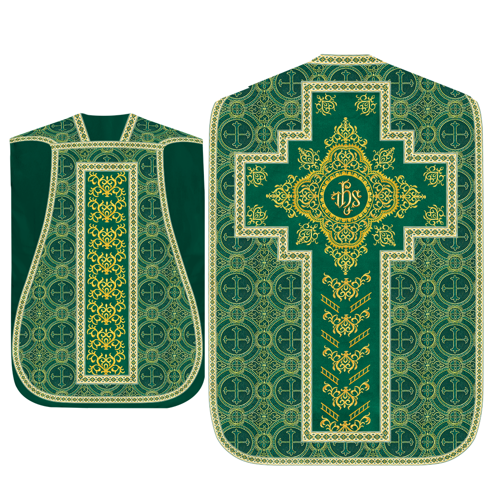 Traditional Fiddleback Vestment With Motifs and Trims