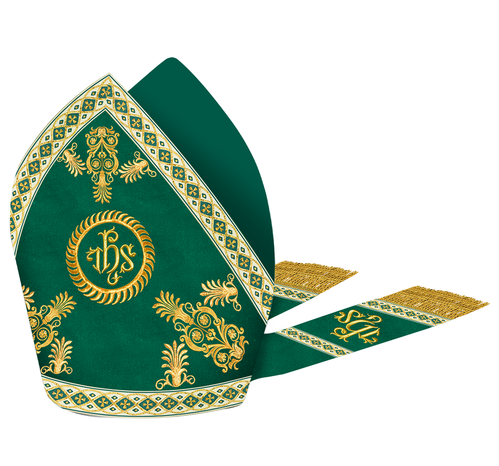 Catholic Mitre with Embroidery and Trims