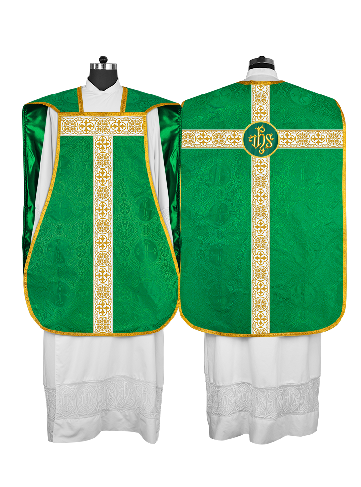 Casulla católica romana con motivo espiritual 