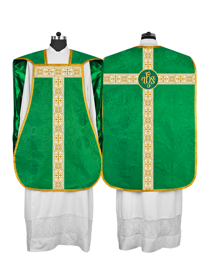 Casulla católica romana con motivo espiritual 