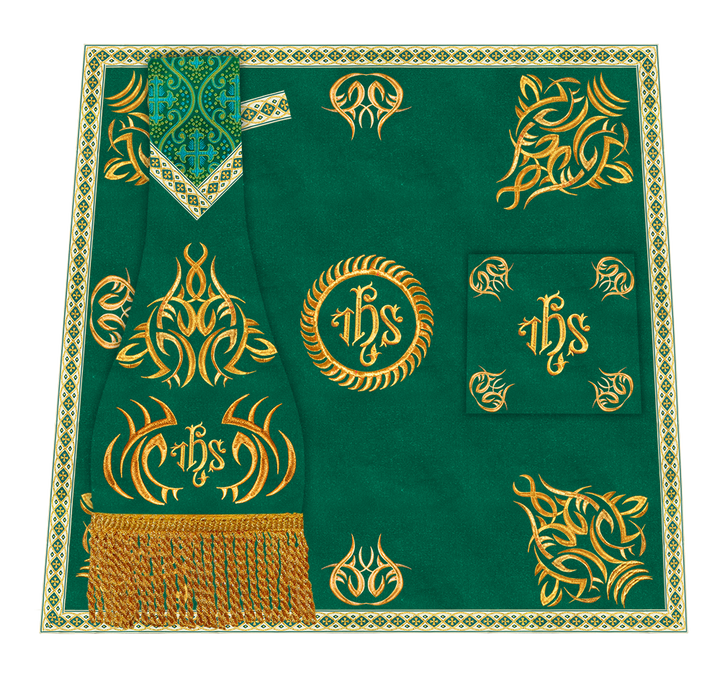 Set of Four Roman Chasuble with Embroidered Trims