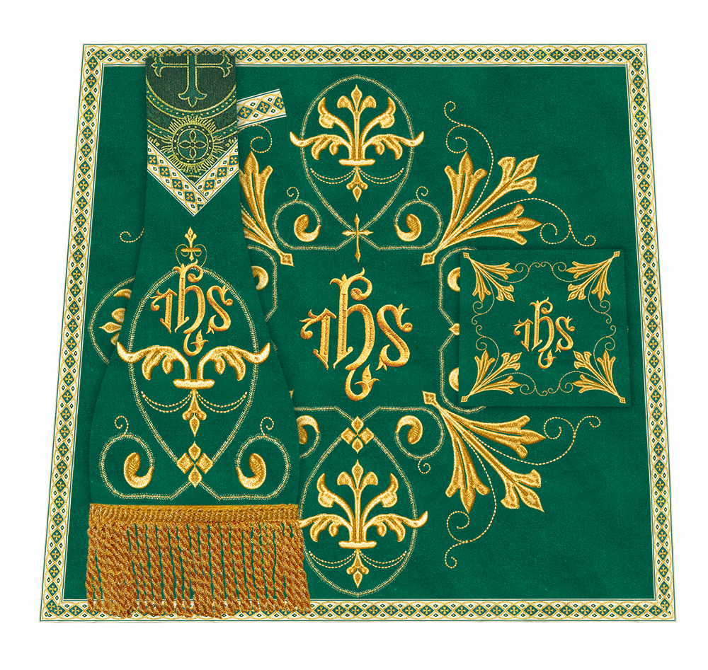 Set of Four Catholic Roman Chasuble with Spiritual Motif