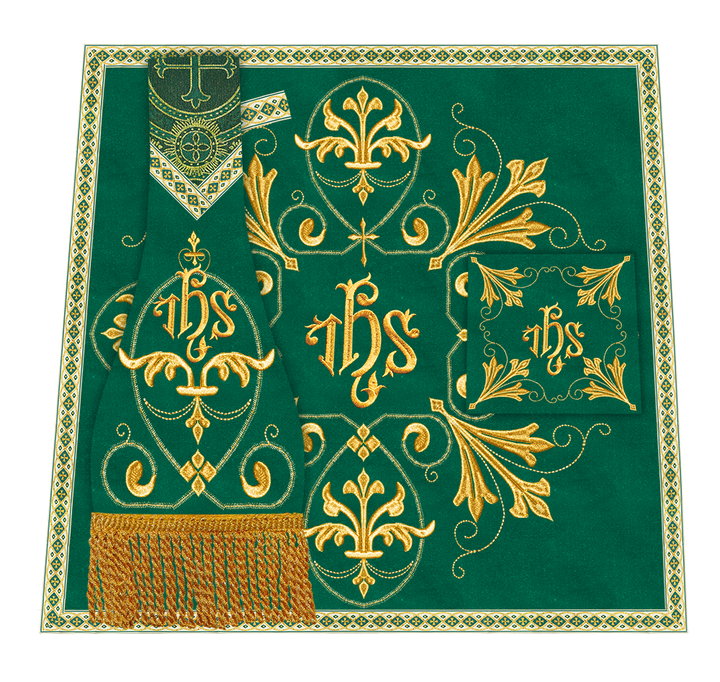 Set of Four Catholic Roman Chasuble with Spiritual Motif