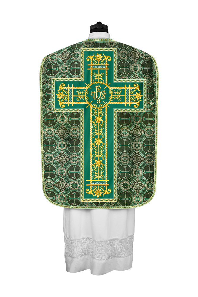 Roman Chasuble Vestment Enhanced With Orphrey and Trims