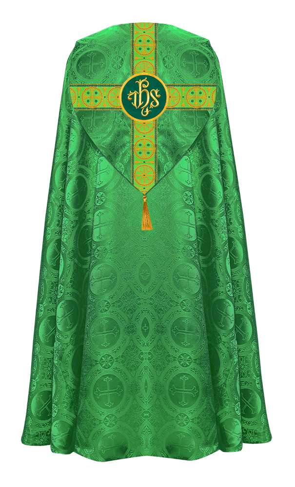 Gothic Cope Vestment with Cross Type Braided Motif