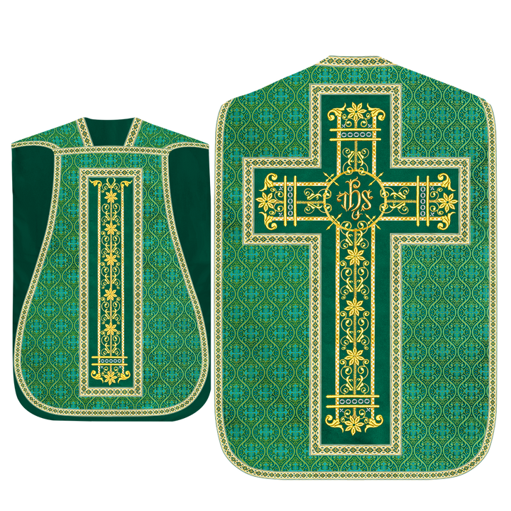 Set of Four Catholic Roman Chasuble with Spiritual Motif