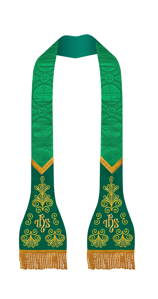 SET OF 4 ROMAN STOLE WITH LITURGICAL MOTIF