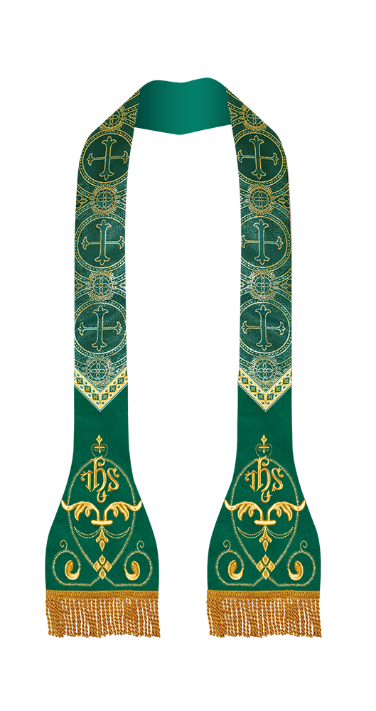 Set of Four Catholic Stole with Embroidered Trims