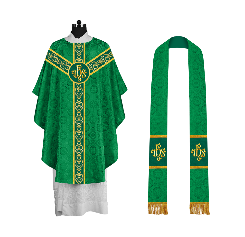 Gothic Chasuble with Y-Type Embroidered Orphrey and Motif