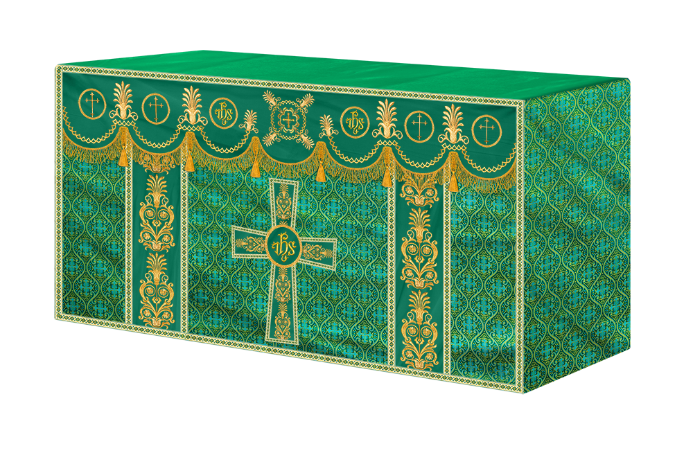 Altar Cloth with Embroidered Motif and Trims