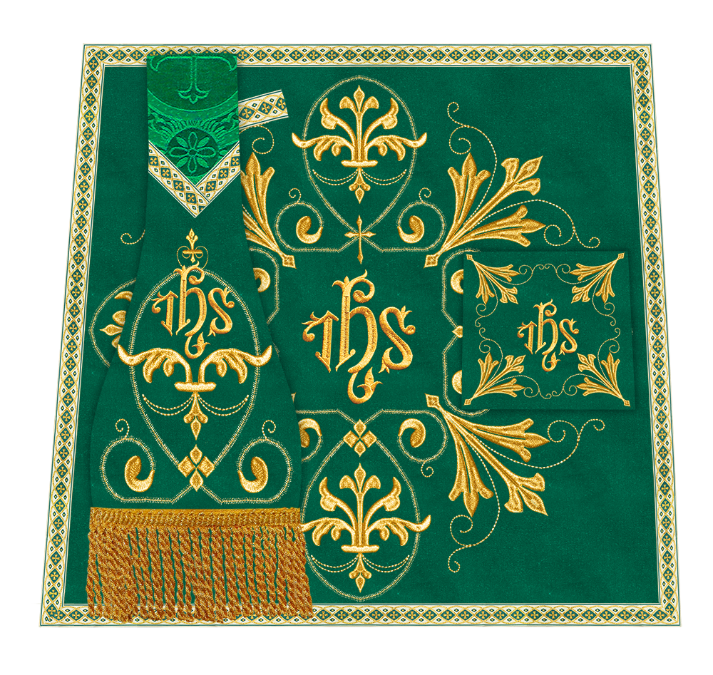 Roman Chasuble Vestment Enhanced With Orphrey and Trims