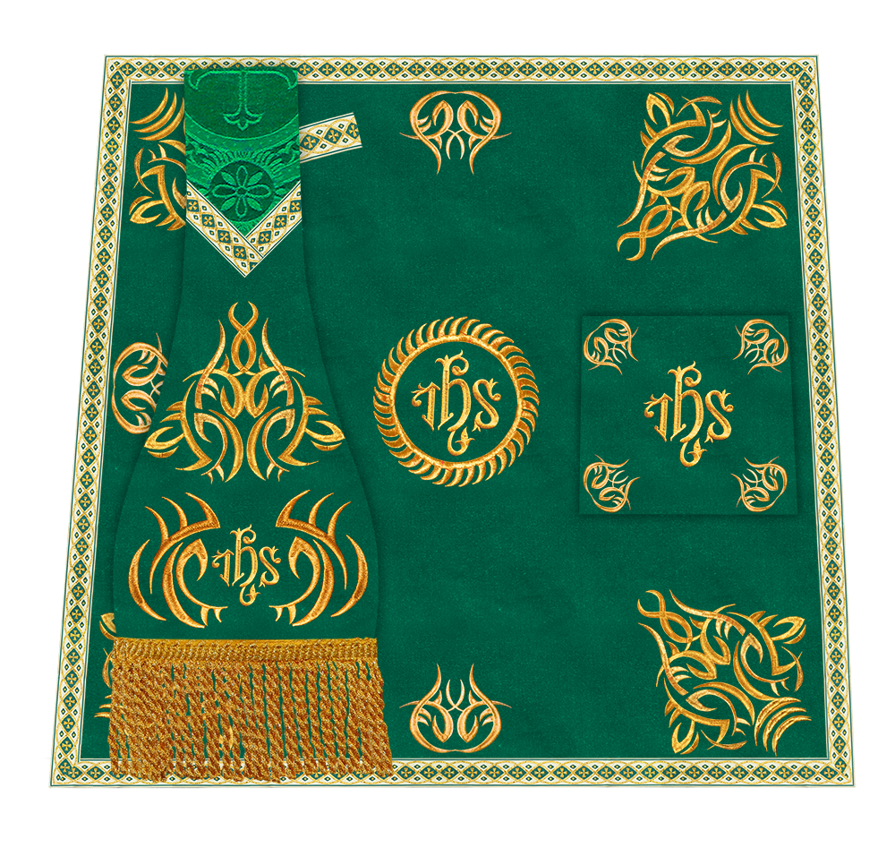 Borromean Chasuble Vestment With Braided Orphrey and Trims