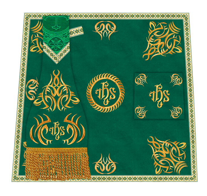 Borromean Chasuble Vestment With Braided Orphrey and Trims