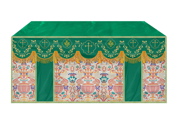 Tapestry Altar Cloth Adorned with Intricate Embroidery