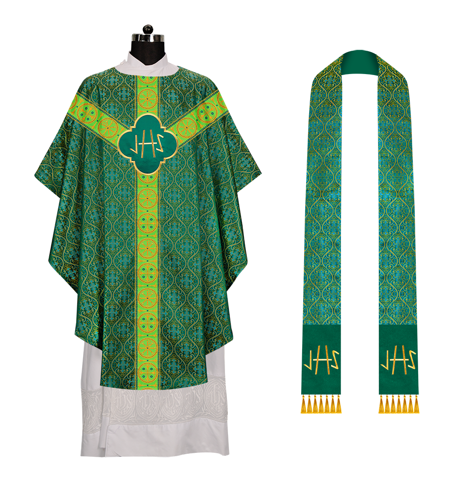 Gothic Chasuble Vestment with Y type braided orphrey