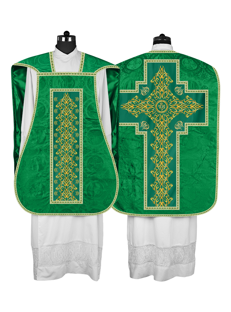 Roman Fiddleback Chasuble With Enhanced Embroidery  & trims