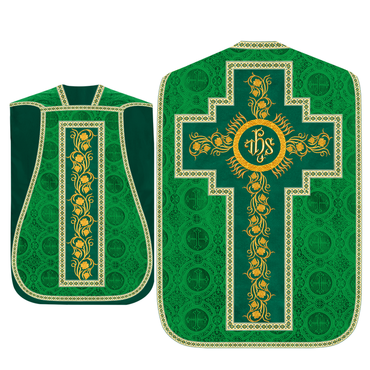 Roman Chasuble Vestment With Grapes Embroidery and Trims