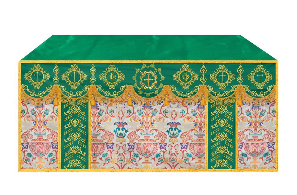 Embroidered Tapestry Altar Cloth with Spiritual Motif