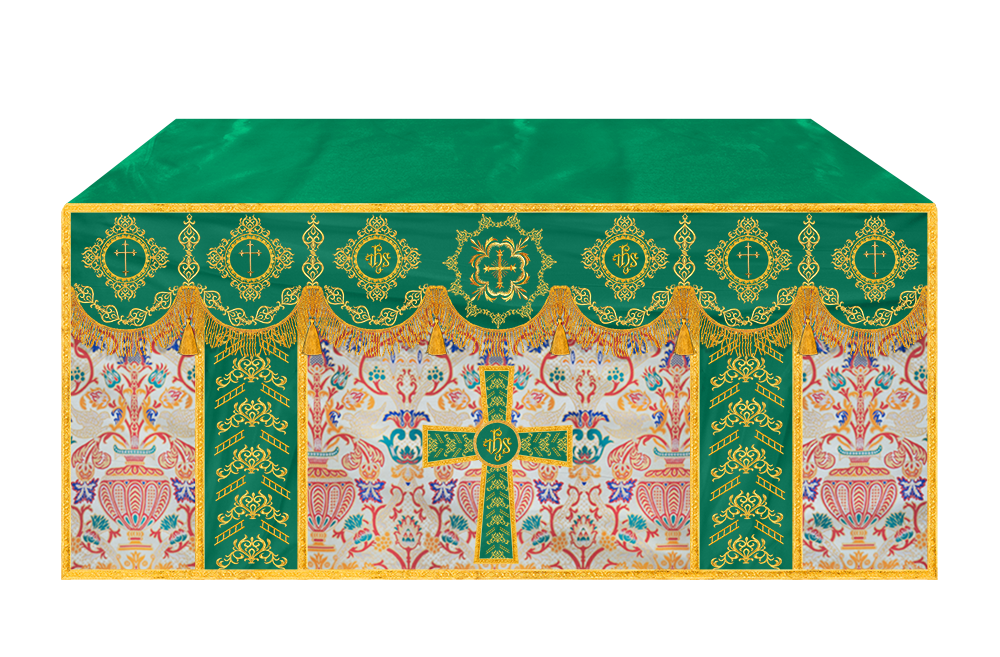 Embroidered Tapestry Altar Cloth with Spiritual Motif