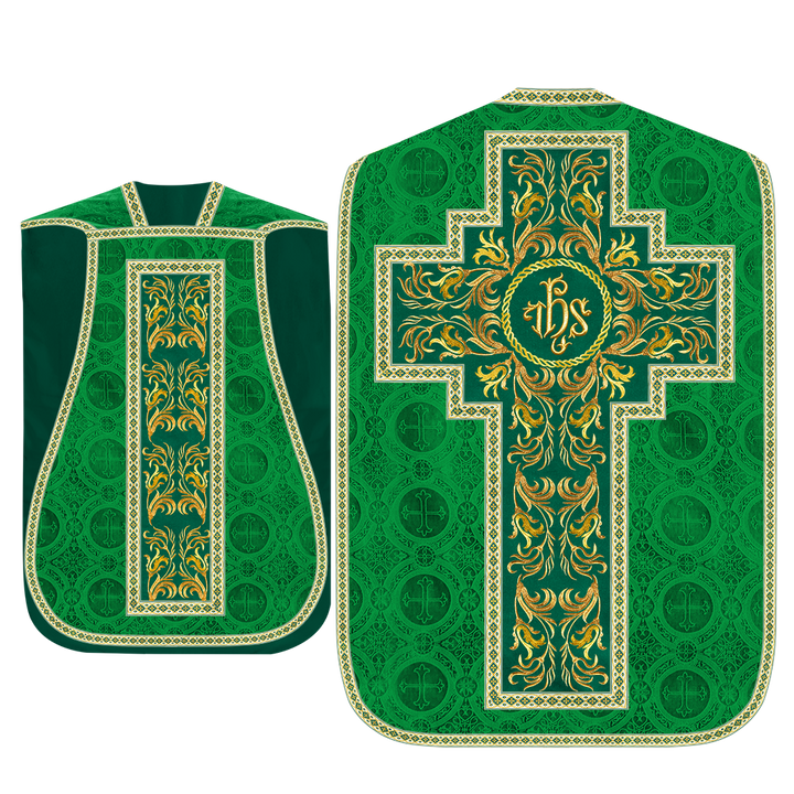 Roman Chasuble Vestment With Woven Braids and Trims