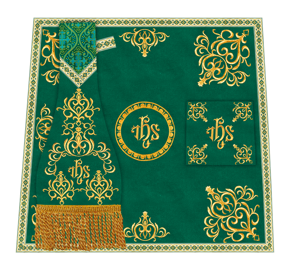 Traditional Fiddleback Vestment With Motifs and Trims