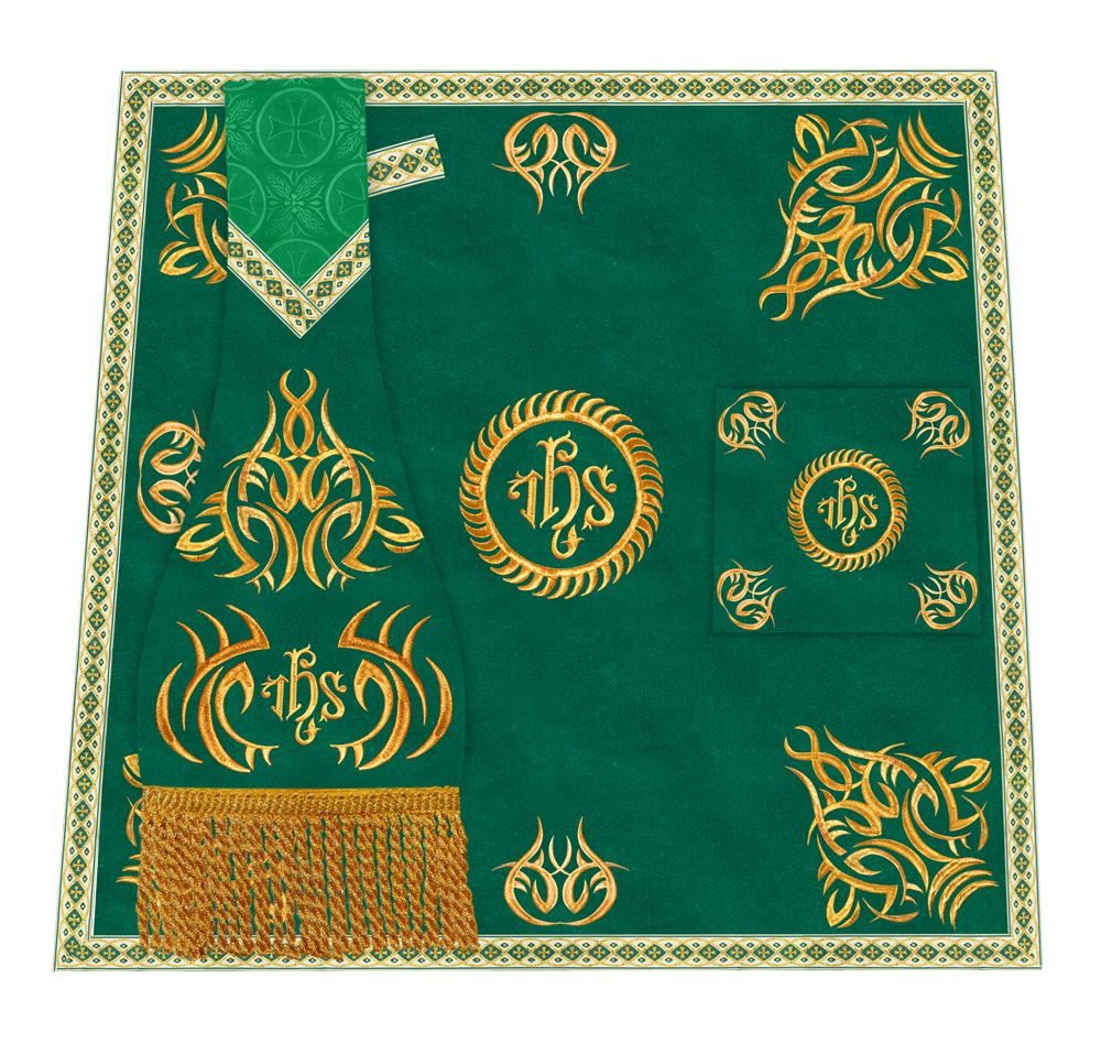 Ornate mass Set with Embroidered trims and motif
